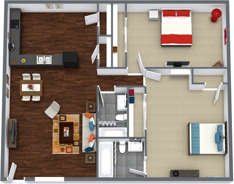 Island Villas 2 Bedroom Floor Plan
